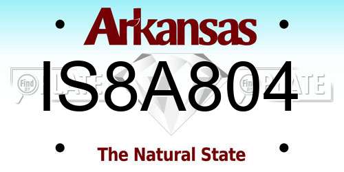 IS8A804 Arkansas License Plate