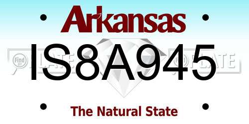 IS8A945 Arkansas License Plate