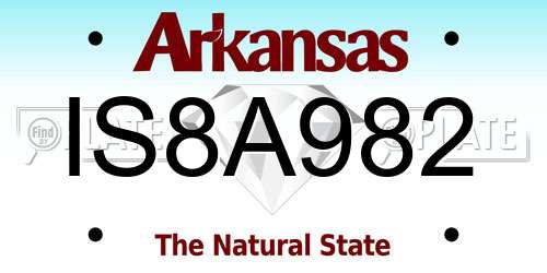 IS8A982 Arkansas License Plate