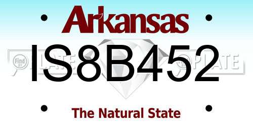 IS8B452 Arkansas License Plate