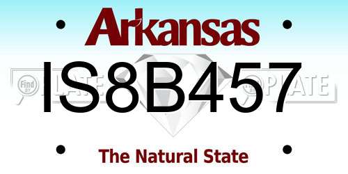 IS8B457 Arkansas License Plate