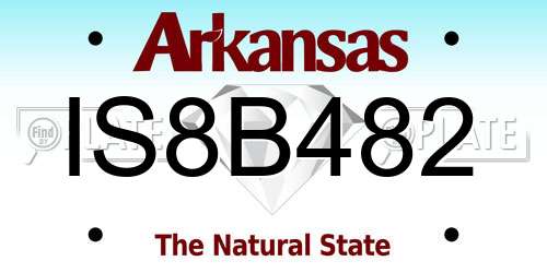 IS8B482 Arkansas License Plate