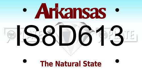IS8D613 Arkansas License Plate