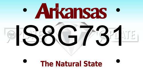 IS8G731 Arkansas License Plate