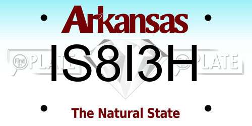 IS8I3H Arkansas License Plate
