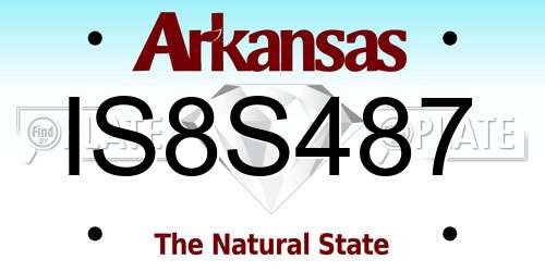 IS8S487 Arkansas License Plate
