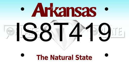 IS8T419 Arkansas License Plate