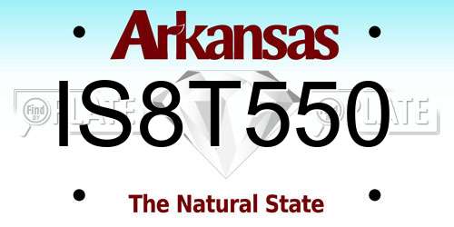 IS8T550 Arkansas License Plate