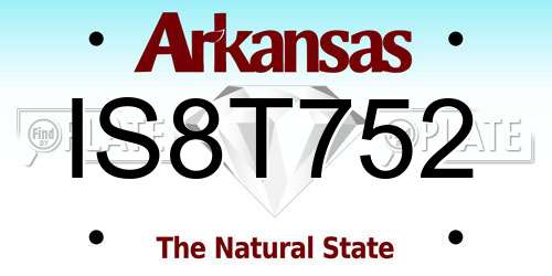 IS8T752 Arkansas License Plate