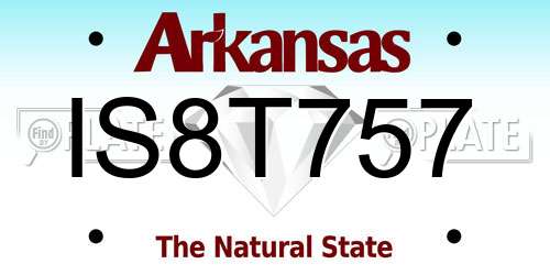 IS8T757 Arkansas License Plate