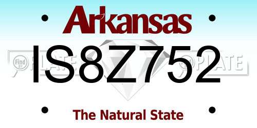 IS8Z752 Arkansas License Plate