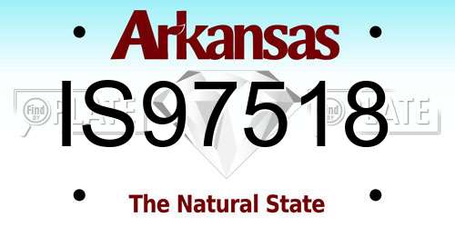 IS97518 Arkansas License Plate