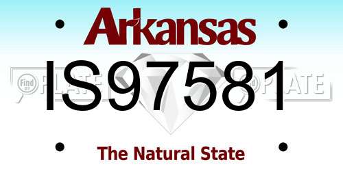 IS97581 Arkansas License Plate