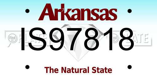 IS97818 Arkansas License Plate