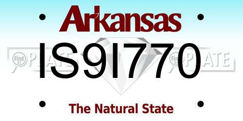 IS9I770 Arkansas License Plate