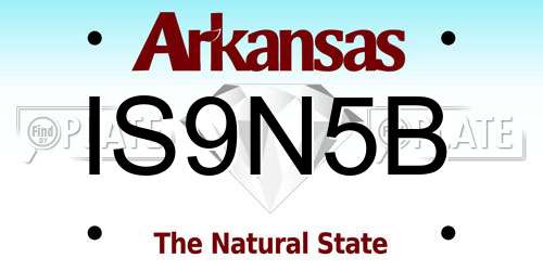 IS9N5B Arkansas License Plate