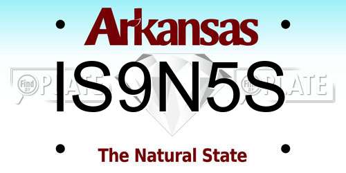 IS9N5S Arkansas License Plate