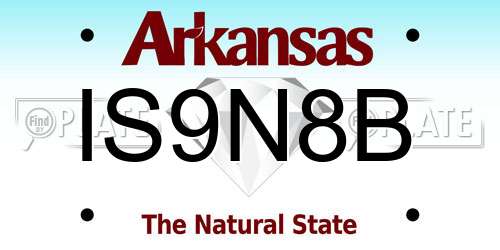 IS9N8B Arkansas License Plate