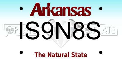 IS9N8S Arkansas License Plate