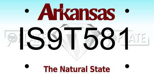 IS9T581 Arkansas License Plate