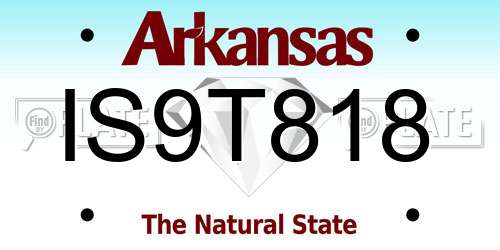 IS9T818 Arkansas License Plate