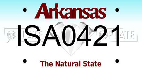 ISA0421 Arkansas License Plate