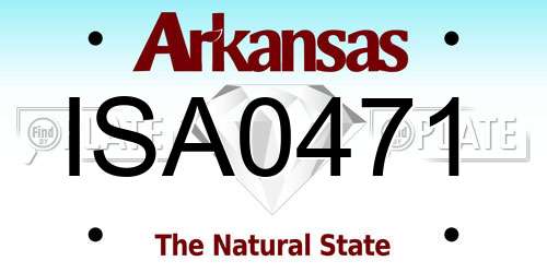 ISA0471 Arkansas License Plate