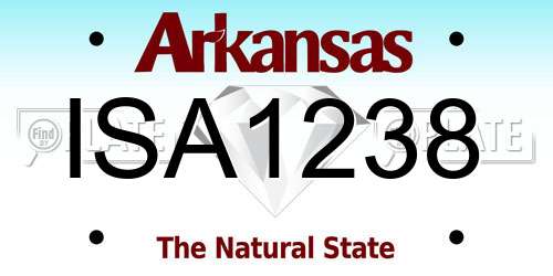 ISA1238 Arkansas License Plate