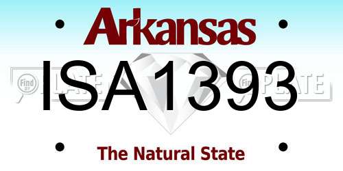 ISA1393 Arkansas License Plate
