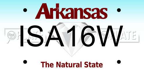 ISA16W Arkansas License Plate