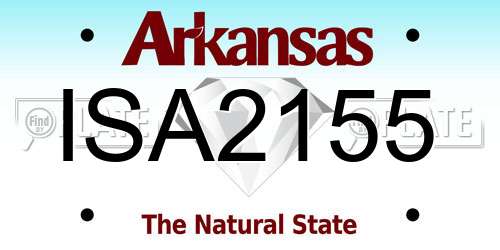 ISA2155 Arkansas License Plate