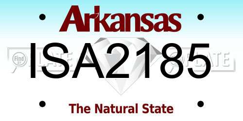 ISA2185 Arkansas License Plate
