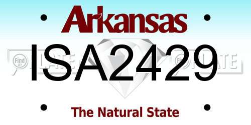 ISA2429 Arkansas License Plate