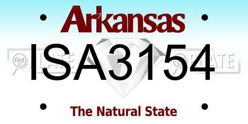 ISA3154 Arkansas License Plate