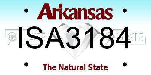 ISA3184 Arkansas License Plate