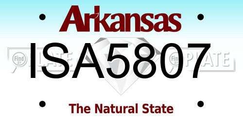 ISA5807 Arkansas License Plate