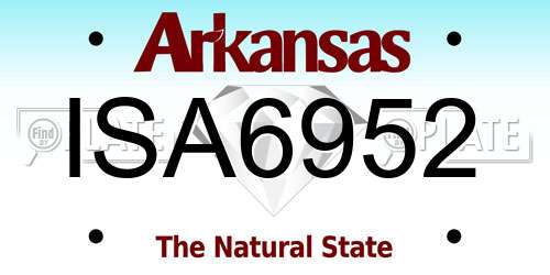 ISA6952 Arkansas License Plate