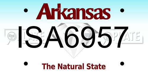 ISA6957 Arkansas License Plate