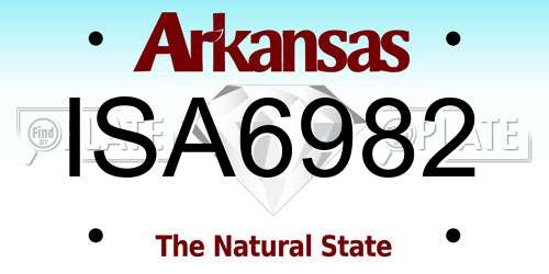 ISA6982 Arkansas License Plate