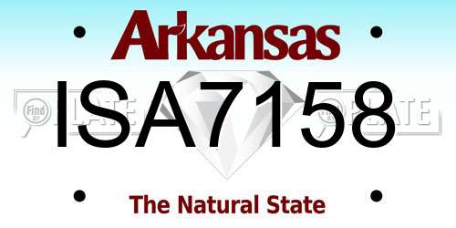 ISA7158 Arkansas License Plate