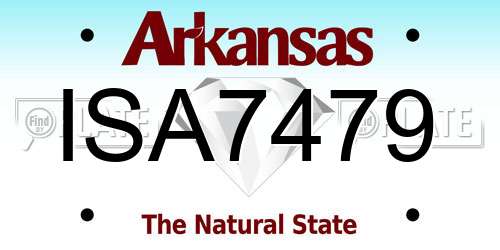 ISA7479 Arkansas License Plate