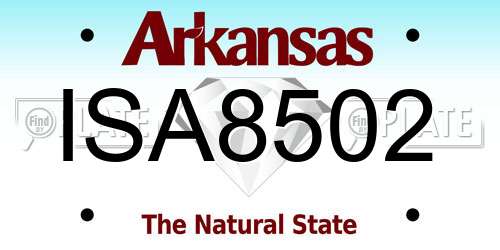 ISA8502 Arkansas License Plate