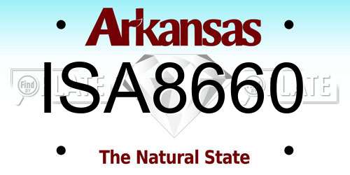 ISA8660 Arkansas License Plate
