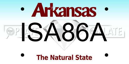 ISA86A Arkansas License Plate