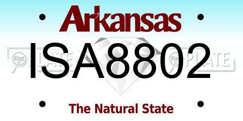 ISA8802 Arkansas License Plate