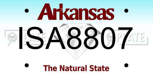 ISA8807 Arkansas License Plate