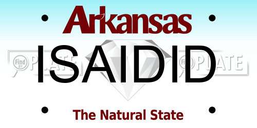 ISAIDID Arkansas License Plate