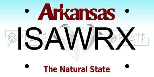 ISAWRX Arkansas License Plate
