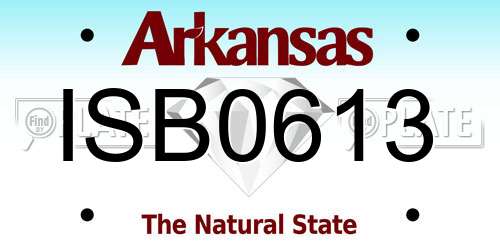 ISB0613 Arkansas License Plate
