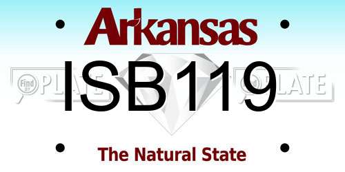 ISB119 Arkansas License Plate